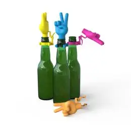 Winkee - Flaskeprop - Peace Hand bottle stopper - Sæt med 4 - 