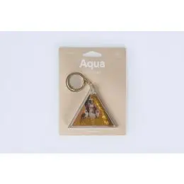 Nøglering - Aqua (Gold Glitter) - 