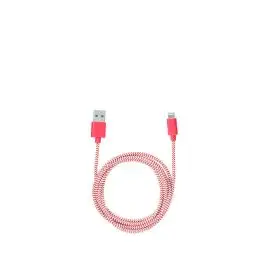 Telefonkabel i stof - Lightning Cabel (Rød) - 